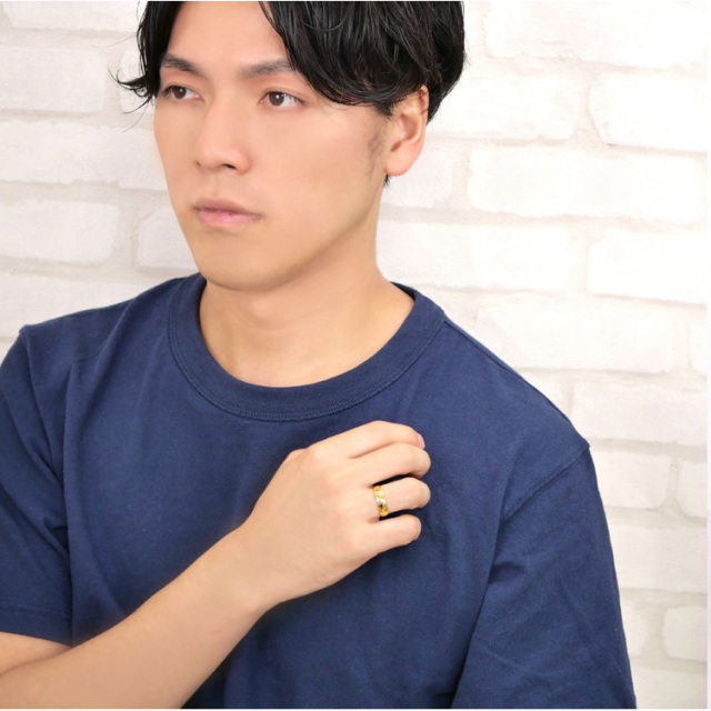 シャイニーラウンドゴールドステンレスリング