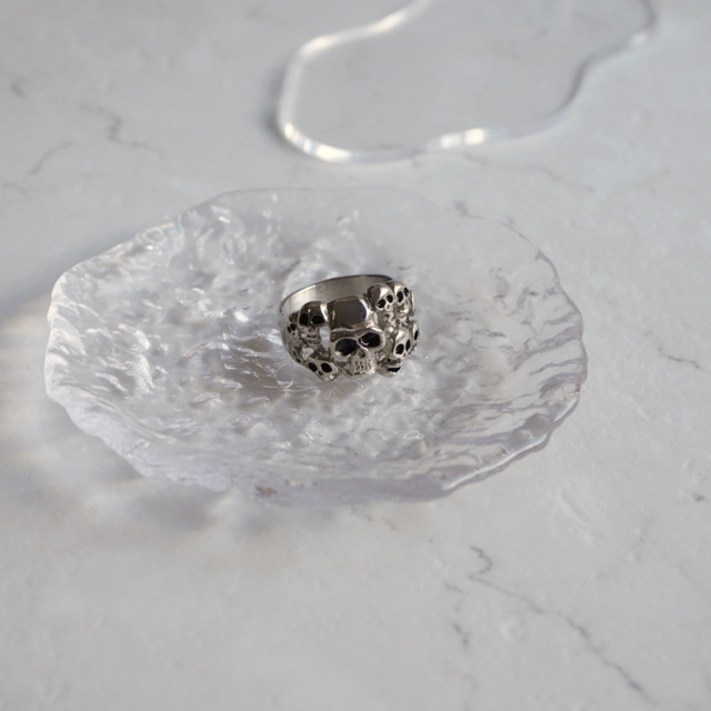 金属アレルギー対応 ステンレスリング スカルサミットステンレスリング フラットバンド 指輪 ゆびわ 316L r7684