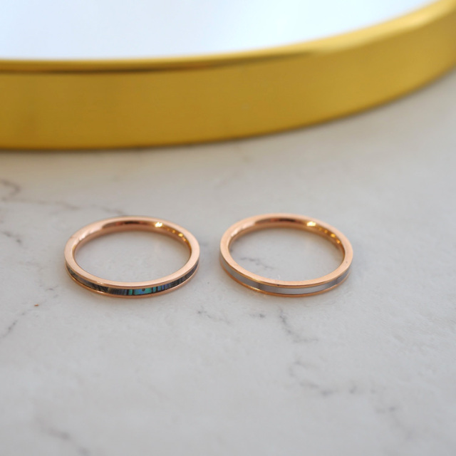 金属アレルギー対応 ステンレスリング シェルラインリング 指輪 ゆびわ 316L rng014