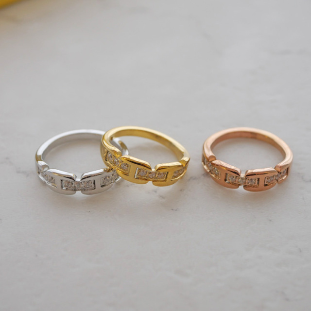 金属アレルギー対応 ステンレスリング ジュエルチェーンリング 指輪 ゆびわ 316L rng016