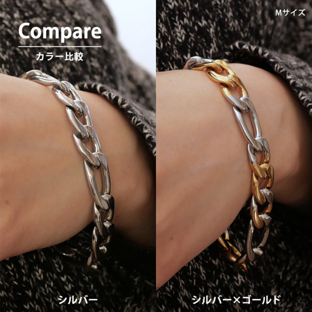 ブレスレット 4点セット チェーンブレスレット シルバーカラー