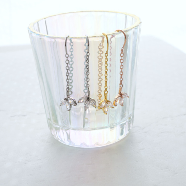 金属アレルギー対応 ステンレスピアス アメリカンピアス ジュエルリーフアメリカンピアス （両耳用） 金属アレルギー 316L　サージカルステンレス scea163