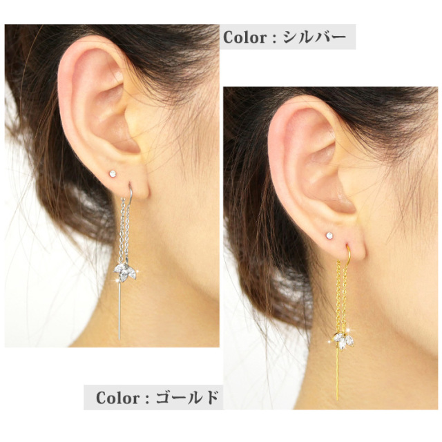 ステンレスピアス アメリカンピアス ジュエルリーフアメリカン