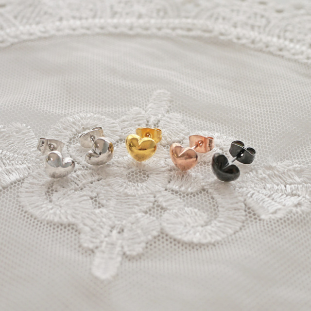 金属アレルギー対応 ステンレスピアス ハートシェイプピアス（両耳用） 金属アレルギー 316L sces072