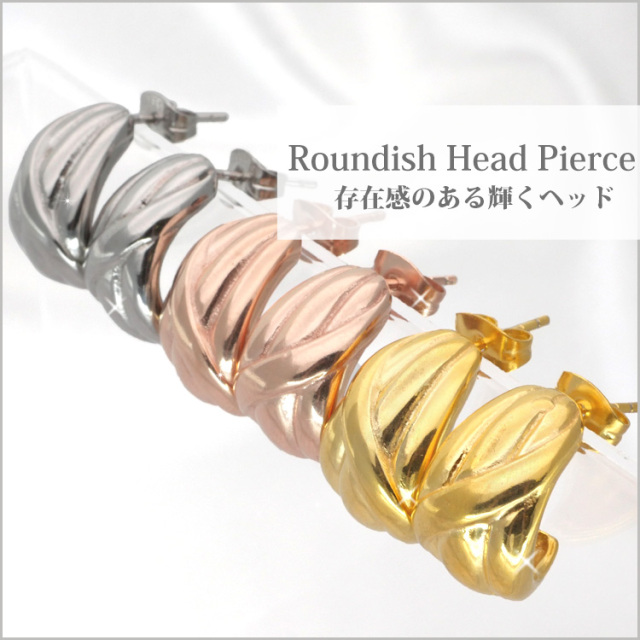 金属アレルギー対応 ラウンディッシュヘッドピアス sces408
