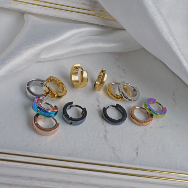 金属アレルギー対応 ステンレスピアス　ラウンドフープステンレスピアス（両耳用）金属アレルギー 316L se2002