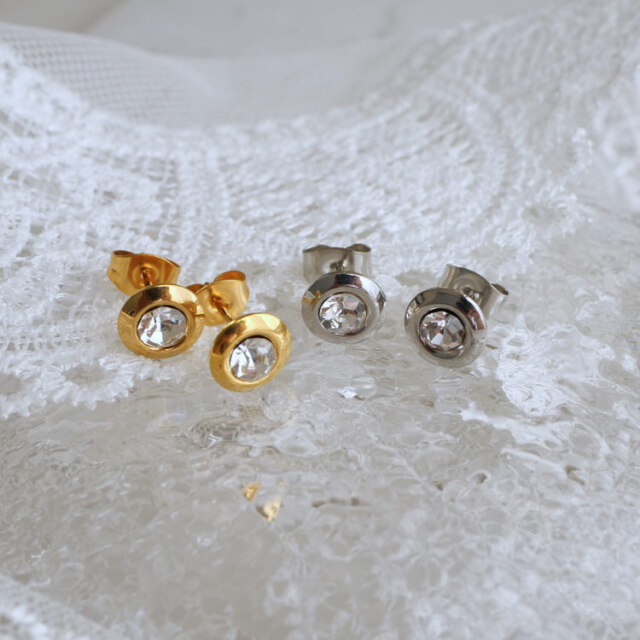 金属アレルギー対応 サークルジュエルピアス se2908