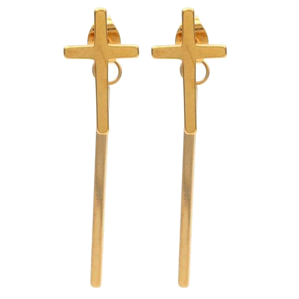 ゴールド　クロス　ピアス kyasya_ya-es336-gold