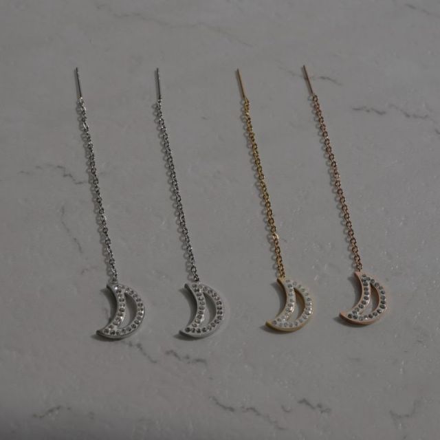 金属アレルギー対応 ステンレスピアス ムーンアメリカンピアス