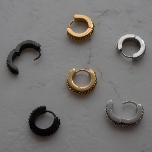 金属アレルギー対応 ステンレスピアス チェーンフープピアス ファーストピアス セカンドピアス スポーツ プール 両耳用