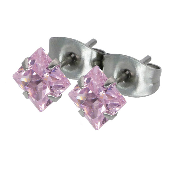 金属アレルギー対応 316L キュービックジルコニアピアス｜ステンシーナナ