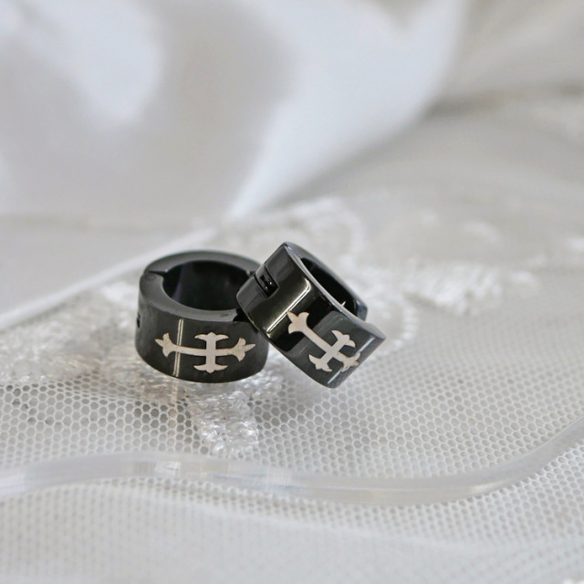 ステンレスイヤークリップ ゴシッククロスイヤリング（両耳用） イヤーカフ 金属アレルギー 316L sfe-01015