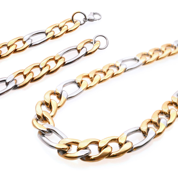 シルバーゴールドリンクチェーンネックレス シルバー]リンクチェーンネックレス