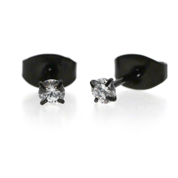 金属アレルギー対応 キュービックジルコニアチタンピアス tes1