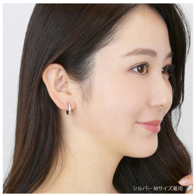金属アレルギー対応 ステンレスピアス ハーフエタニティステンレス