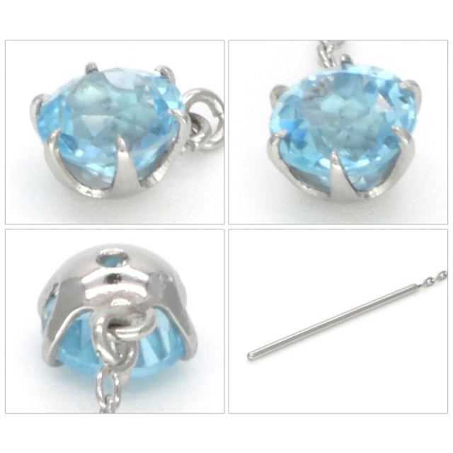 金属アレルギー対応 [EMBELLIR] ステンレスピアス 天然石が揺れる