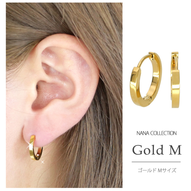 e.m. 両耳用　フープピアス シルバー925 フープ ピアス 幅2mm 両耳用 レディース メンズ