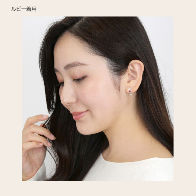 金属アレルギー対応 [EMBELLIR] ステンレスピアス キュービック