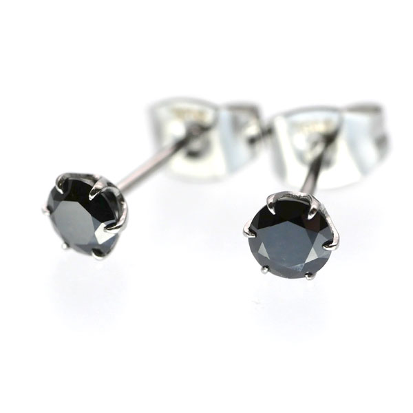 金属アレルギー対応 [EMBELLIR] カラー立爪ジルコニアピアス tk074