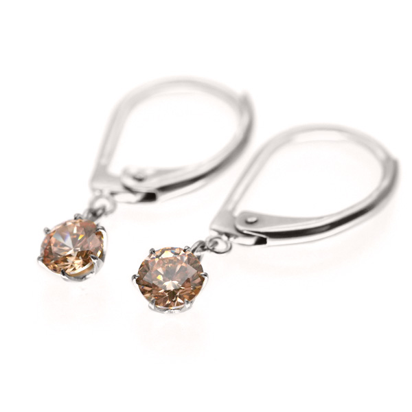 金属アレルギー対応 [EMBELLIR] カラー立爪ジルコニアピアス tk075