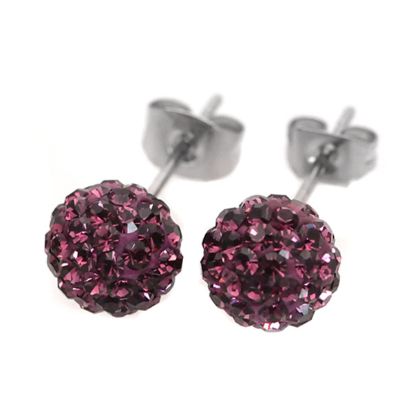 金属アレルギー対応 [EMBELLIR] ステンレスピアス パヴェボールピアス