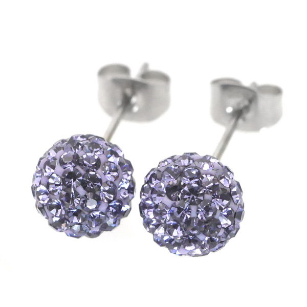 金属アレルギー対応 [EMBELLIR] ステンレスピアス パヴェボールピアス 両耳用 サージカルステンレス tk065