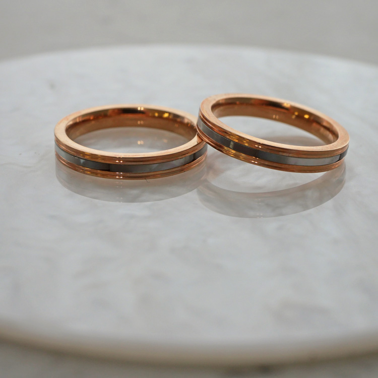 ステンレスリング シェルラインリング 金属アレルギー 316L ニッケルフリー r-m7172