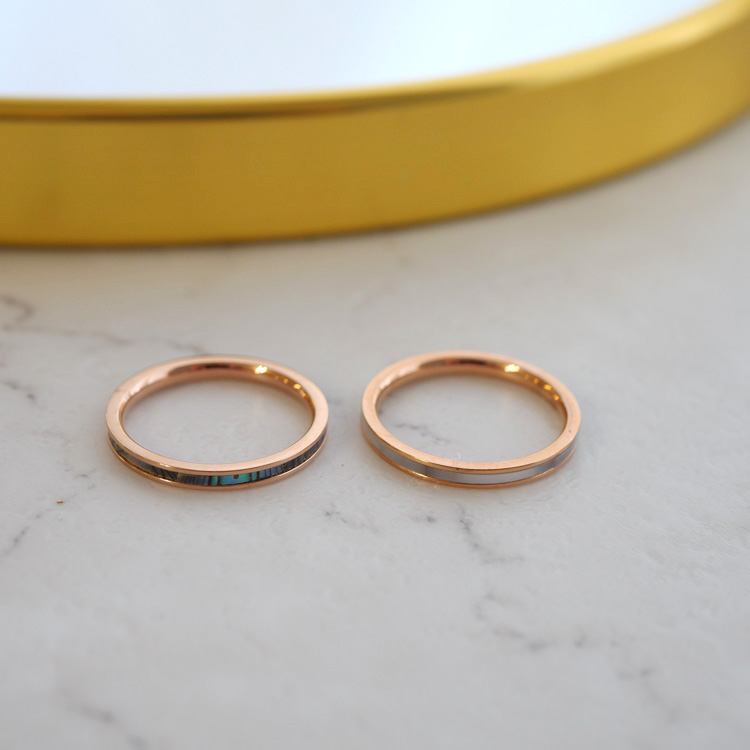 金属アレルギー対応 ステンレスリング シェルラインリング 指輪 ゆびわ 316L rng014