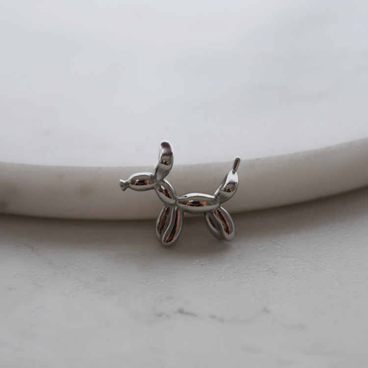 ステンレスペンダント バルーンプードルペンダントトップ ステンレスネックレス ドッグモチーフ 犬 金属アレルギー 316L サージカルステンレス scpe914