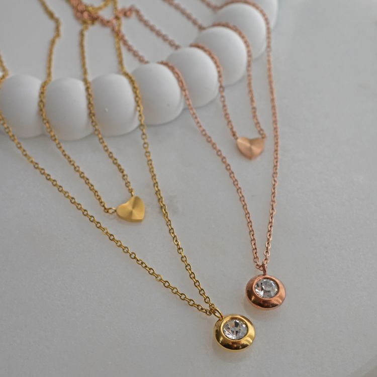 金属アレルギー対応 ハートアンドジュエルダブルネックレス snp-1501