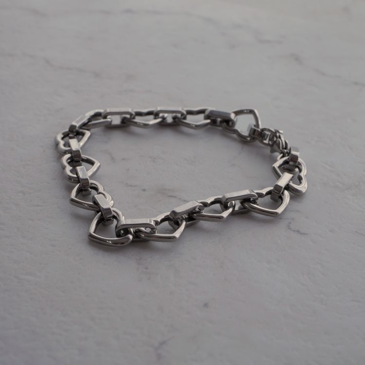 ステンレスブレスレット マルチハートブレスレット 金属アレルギー 316L ssb-1016