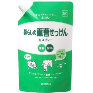 ミヨシ石鹸　暮らしの重曹せっけん　泡スプレーつめかえ用６００ｍｌ