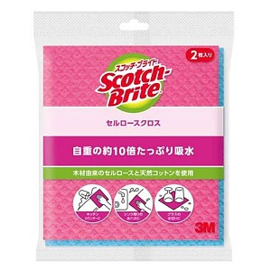 スリーエム　スコッチブライト セルロースクロス ピンク&ブルー 2枚