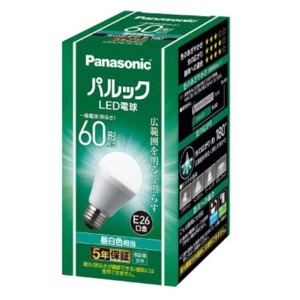 パナソニック パルック LED電球 口金直径26mm 電球60W形相当 昼白色相当１個