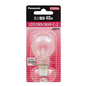 パナソニック　LDS100V36WC2クリア ミニ電球 40形 36W E17口金　1個