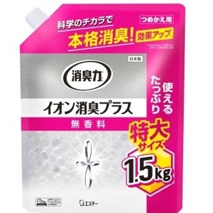 エステー　消臭力クリアビーズ イオン消臭プラス 特大つめかえ　無香料１．５ｋｇ