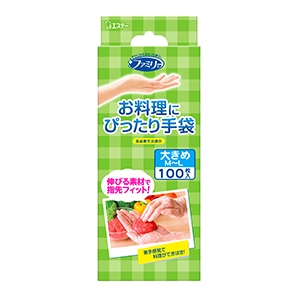 エステー　ファミリー　お料理手袋　ｍｌサイズ　半透明　１００枚