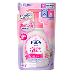 花王  ビオレｕ　泡で出てくるボディウォッシュ　エンジェルローズの香り　つめかえ用　480ml