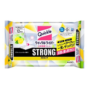 花王　クイックル  ワイパー　立体吸着ウエットシート　ストロング　レモンの香り１２枚入