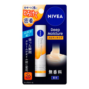花王　ニベア　ディープモイスチャーリップ　メルティタイプ　無香料　２．２ｇ