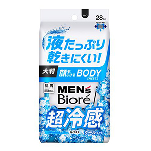 花王　メンズビオレ　顔もふけるボディシート　クールタイプ２８枚