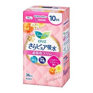 花王　ロリエ  さらピュア吸水　超吸収スリム　１０ｃｃパウダリーフラワーの香り３６枚