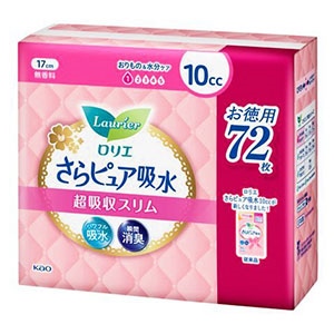花王　ロリエ  さらピュア吸水　超吸収スリム　１０ｃｃ無香料　スーパージャンボ７２枚