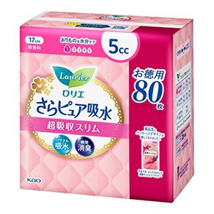 花王　ロリエ さらピュア吸水 超吸収スリム　５ｃｃ　お得用８０枚