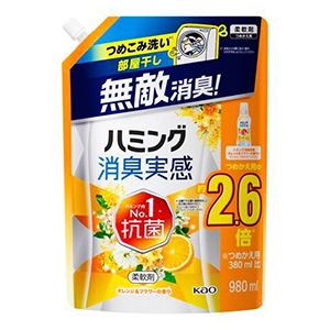 花王　ハミング消臭実感　オレンジ&フラワーの香りつめかえ９８０ｍｌ