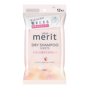 花王　メリット　ドライシャンプーシートさらっと髪まとまるタイプ１２枚入