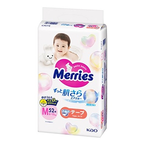 花王　メリーズ　エアスルー　テープ　Ｍサイズ５２枚