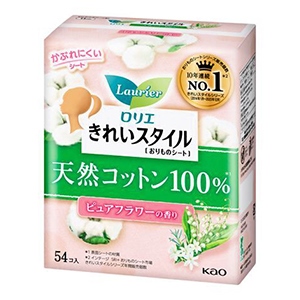 花王　ロリエ　きれいスタイル 天然コットンピュア ５４個入