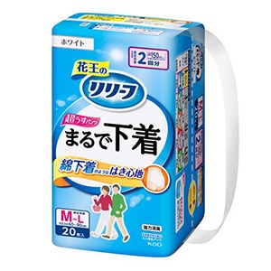 花王　リリーフ　パンツタイプ　まるで下着２回分Ｍ２０枚