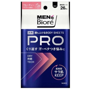 花王　メンズビオレ　顔もふけるボディシートＰＲＯ　フルーティーベリーの香り２６枚